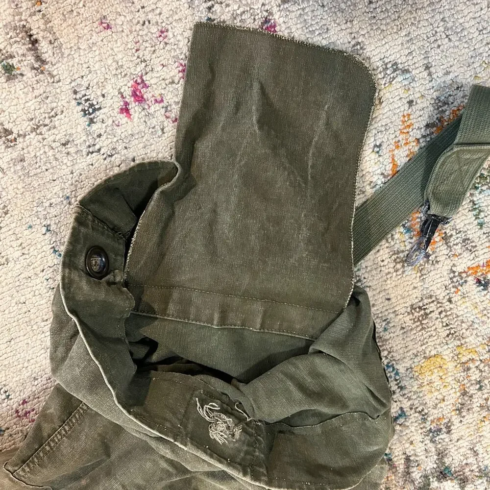 Vintage US Military Canvas Duffel Sea Bag Olive Drab Army Green USGI Gear